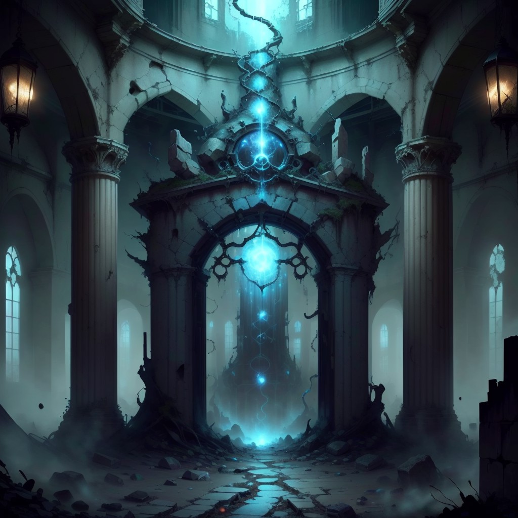 10878-12345-,entropymagic , fantasy, dissolving, decay, magical energy,_(dungeon_1.1) ,interior , labyrinth, bridge , entrance, statue.png